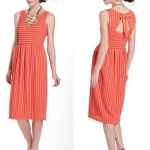 Anthropologie Orange Sherbet Midi Dress